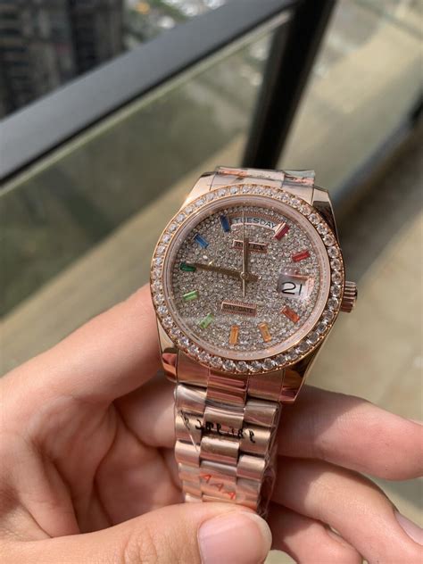 pink diamond rolex replica|highest quality rolex clones.